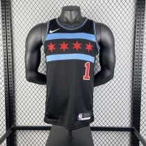 Retro Chicago Bulls  City Edition Black #1  ROSE 1:1 Quality NBA  Season Jerseys 2019