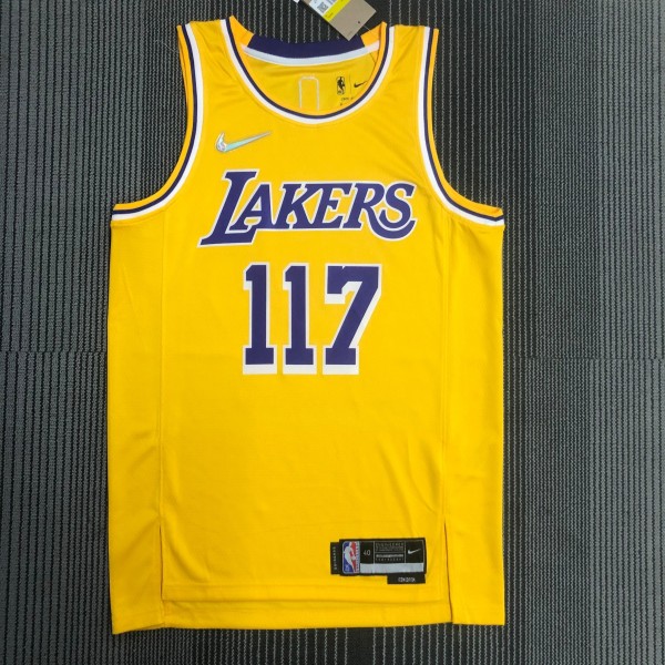 Los Angeles Lakers 75 Year YELLOW #117 MASTER CHIEF 1:1 Quality NBA Season Jerseys