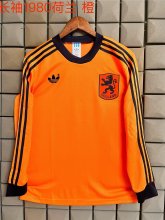 Retro Netherlands Home Fans Long Sleeve1:1 Quality Soccer Jersey  1980