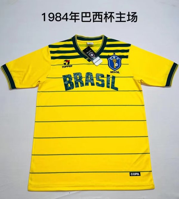 Retro Brazil home  1:1 Quality Soccer Jersey  1984