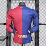 Barcelona home Long Sleeve Player  1:1 Quality Soccer Jersey   24-25