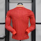 Liverpool home Long Sleeve  player  1:1 Quality Soccer Jersey   24-25