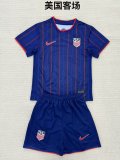Usa Away Kids 1:1 Quality Soccer Jersey   25-26 (16-2XL)