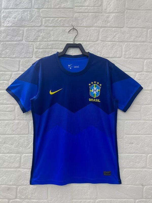 retro Brazil away blue 1:1 Quality Soccer Jersey  2021