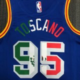 Golden State Warriors Blue Mexico Retro #95 TOSCANO 1:1 Quality NBA Season Jerseys