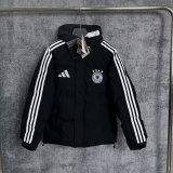 Germany Windbreaker  Cotton clothing Jacket Black  White 1:1 Quality Soccer Jersey  25-26