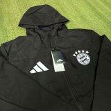 Bayern Munich  Windbreaker  Interchange Jacket Black  White 1:1 Quality Soccer Jersey  25-26