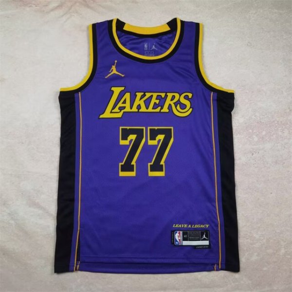 Los Angeles Lakers Kids Purple Announced version  #77 DONCIC  1:1 Quality NBA Jerseys