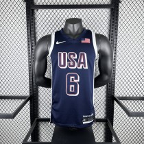 USA Los Angeles Lakers Blue #6 JAMES 1:1 Quality NBA Jerseys  2024 Olympic Games