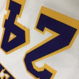 Los Angeles Lakers Kobe #24 BRYANT  White V-neck 1:1 Quality NBA Season Jerseys