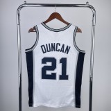 San Antonio Spurs Retro White #21 DUNCAN 1:1 Quality NBA  Season Jerseys 1998-1999