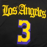 Los Angeles Lakers Latin Black  #3 DAVIS 1:1 Quality NBA Season Jerseys