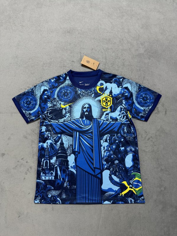 Brazil  Jesus Special Edition  Blue fans 1:1 Quality Soccer Jersey 25-26