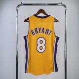 Los Angeles Lakers Yollow  Kobe  #8 BRYANT V-neck  1:1 Quality NBA Season Jerseys  1999-2000