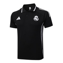 Real Madrid  Polo Fans Black stripe inkjet 1:1 Quality Soccer Jersey  25-26