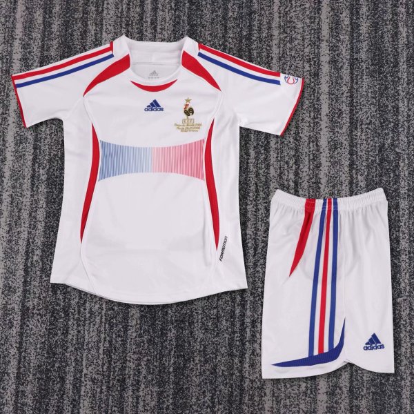 Retro France  away Kids  1:1 Quality Soccer Jersey  2006