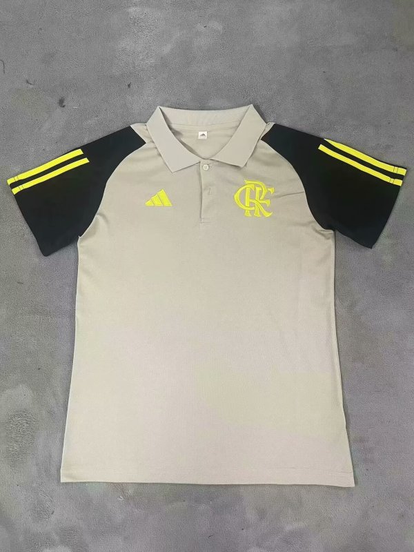 Flamenco grey POLO Fans  1:1 Quality Soccer Jersey  24-25