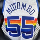 Denver Nuggets Retro White #55 MUTOMBO 1:1 Quality NBA  Season Jerseys 1991-1992