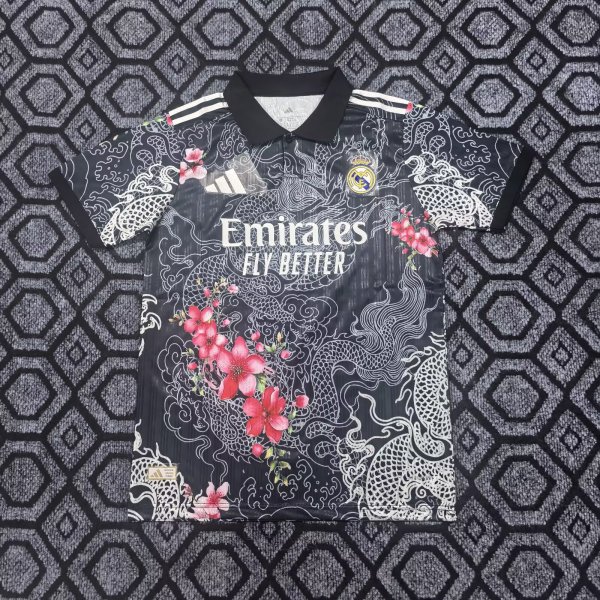 Real Madrid  POLO  Special Edition Fans Rose Black  1:1 Quality Soccer Jersey  26-27