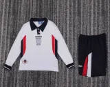 Retro England Long  home Kids 1:1 Quality Soccer Jersey  1998