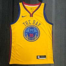 Golden State Warriors Yellow V-Neck China  Dragon Robe #35 DURANT 1:1 Quality NBA Season Jerseys  2018