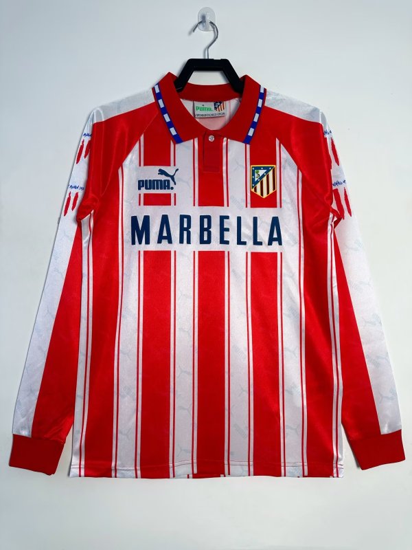 Retro Atletico Madrid Home long   1:1 Quality Soccer Jersey  1994-1995