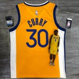 Golden State Warriors  V-neck Yellow JORDAN #30 CURRY 1:1 Quality NBA Season Jerseys 2021