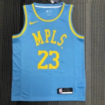 Los Angeles Lakers  Round Neck  MPLS  Blue #23 JAMES 1:1 Quality NBA Season Jerseys