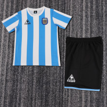 Retro Argentina home Kids 1:1 Quality Soccer Jersey  1986