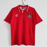 Retro Welsh home 1:1 Quality Soccer Jersey  1990-1992