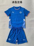 Iceland home kids 1:1 Quality Soccer Jersey   24-25