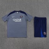 PSG Paris Training  Fans kits Grey 1:1 Quality Soccer Jersey 25-26 (Kids And Man )