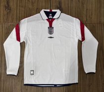 Retro England Home  Long Sleeve  Fans   1:1 Quality Soccer Jersey   2004-2005