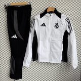 Real Madrid  Windbreaker Sets With pants  White 1:1 Quality Soccer Jersey  25-26