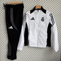 Real Madrid  Windbreaker Sets With pants  White 1:1 Quality Soccer Jersey  25-26