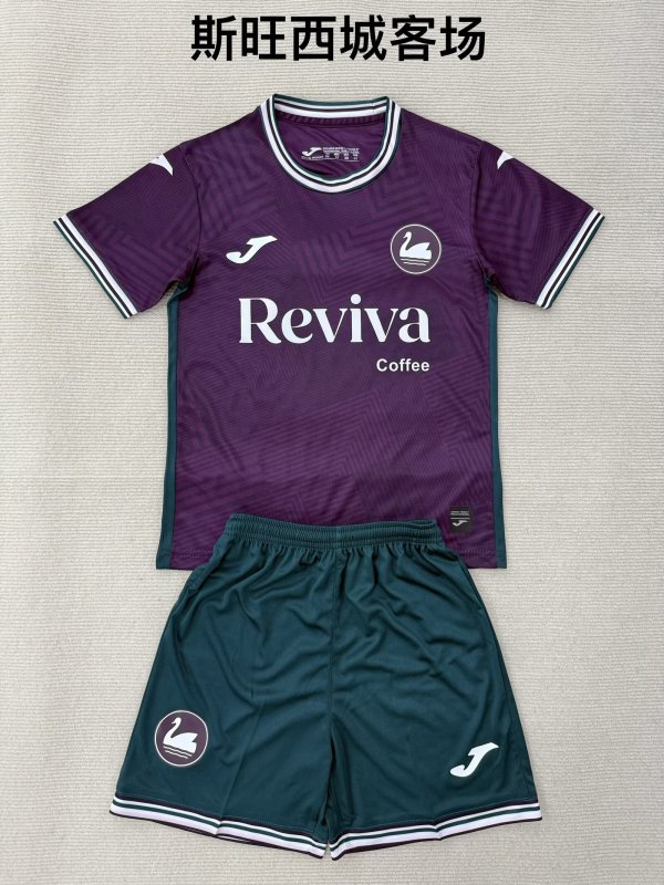 Swansea City Away  Fans 1:1 Quality Soccer Jersey   25-26 (kids and man )