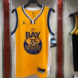 Golden State Warriors  V-neck Yellow JORDAN #35 DUEANT 1:1 Quality NBA Season Jerseys 2021