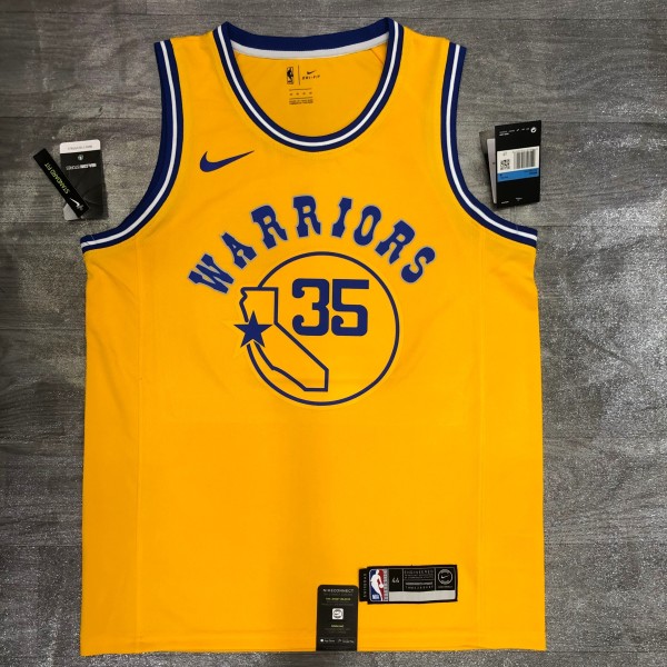 Golden State Warriors Yellow  #35 DURANT 1:1 Quality NBA Season Jerseys