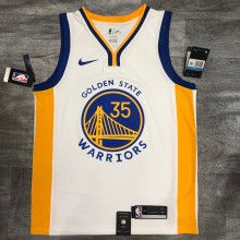 Golden State Warriors White V-Neck  #35  DURANT 1:1 Quality NBA Season Jerseys 2020