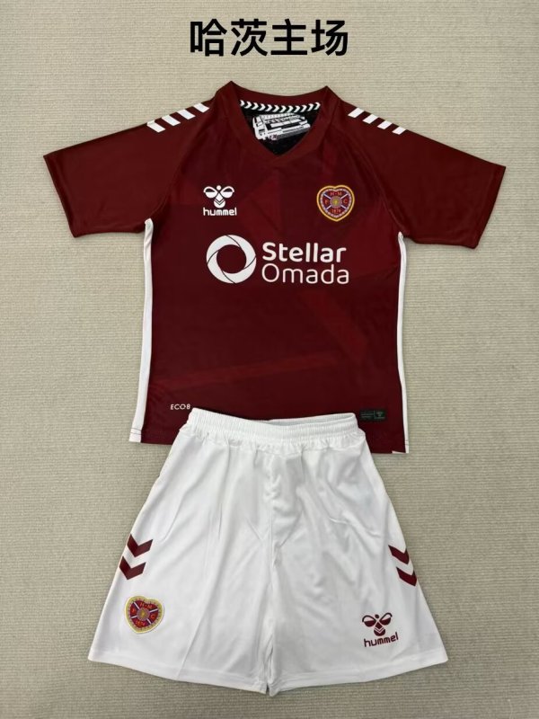 Heart of Midlothian  Home (Kids and men ) 1:1 Quality Soccer Jersey  25-26