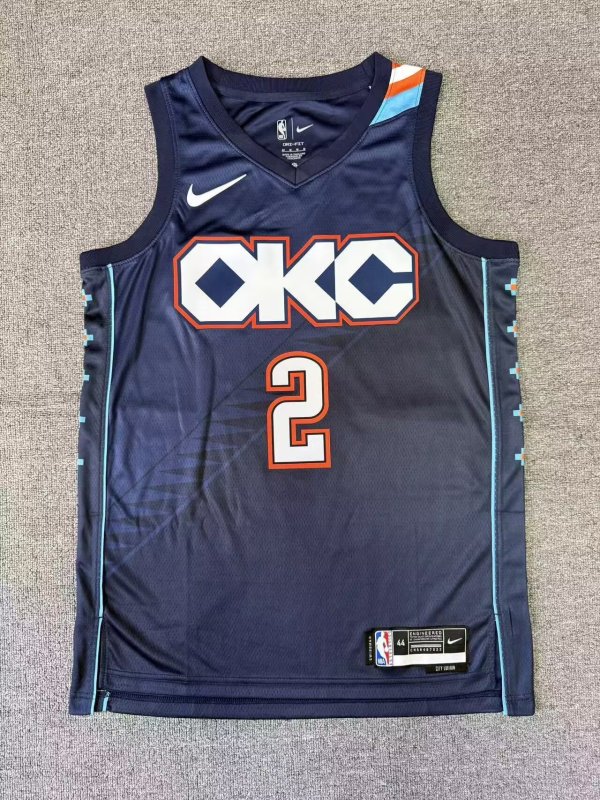 Oklahoma City Thunder  City Edition  bLUE #2 GILGEOUS-ALEXANDER NBA Jerseys  25-26