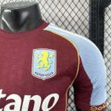 Aston Villa Home player  1:1 Quality Soccer Jersey 25-26