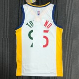 Golden State Warriors White Mexico Retro #95 TOSCANO 1:1 Quality NBA Season Jerseys  75 Year