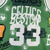 Retro Boston Celtics Green SW Graffiti #33 BIRD 1:1 Quality NBA Jerseys  1985-1986