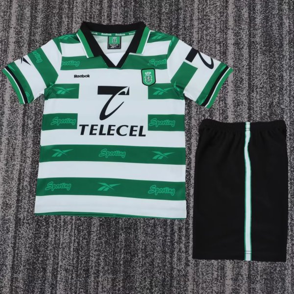 Retro Sporting Lisbon Home Kids 1:1 Quality Soccer Jersey 1999-2000