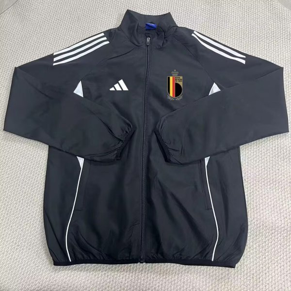 Belgium  Windbreaker  Black 1:1 Quality Soccer Jersey  25-26