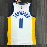 Golden State Warriors White V-Neck #11 THOMPSON 1:1 Quality NBA Season Jerseys  75 Year
