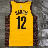 Brooklyn Nets Commemorate Edition Yellow #12 HARRIS 1:1 Quality NBA  Season Jerseys 2020