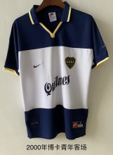 Retro Boca Juniors away white 1:1 Quality Soccer Jersey   2000-2001