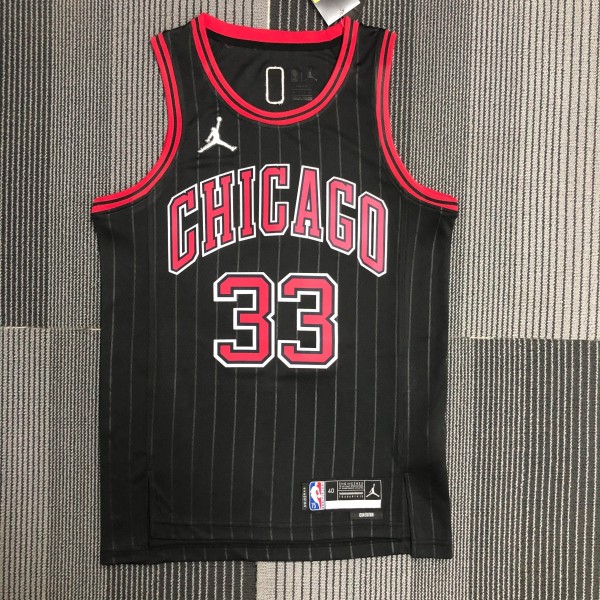 Chicago Bulls Black #33 PIPPEN 1:1 Quality NBA  Season Jerseys  75 Year